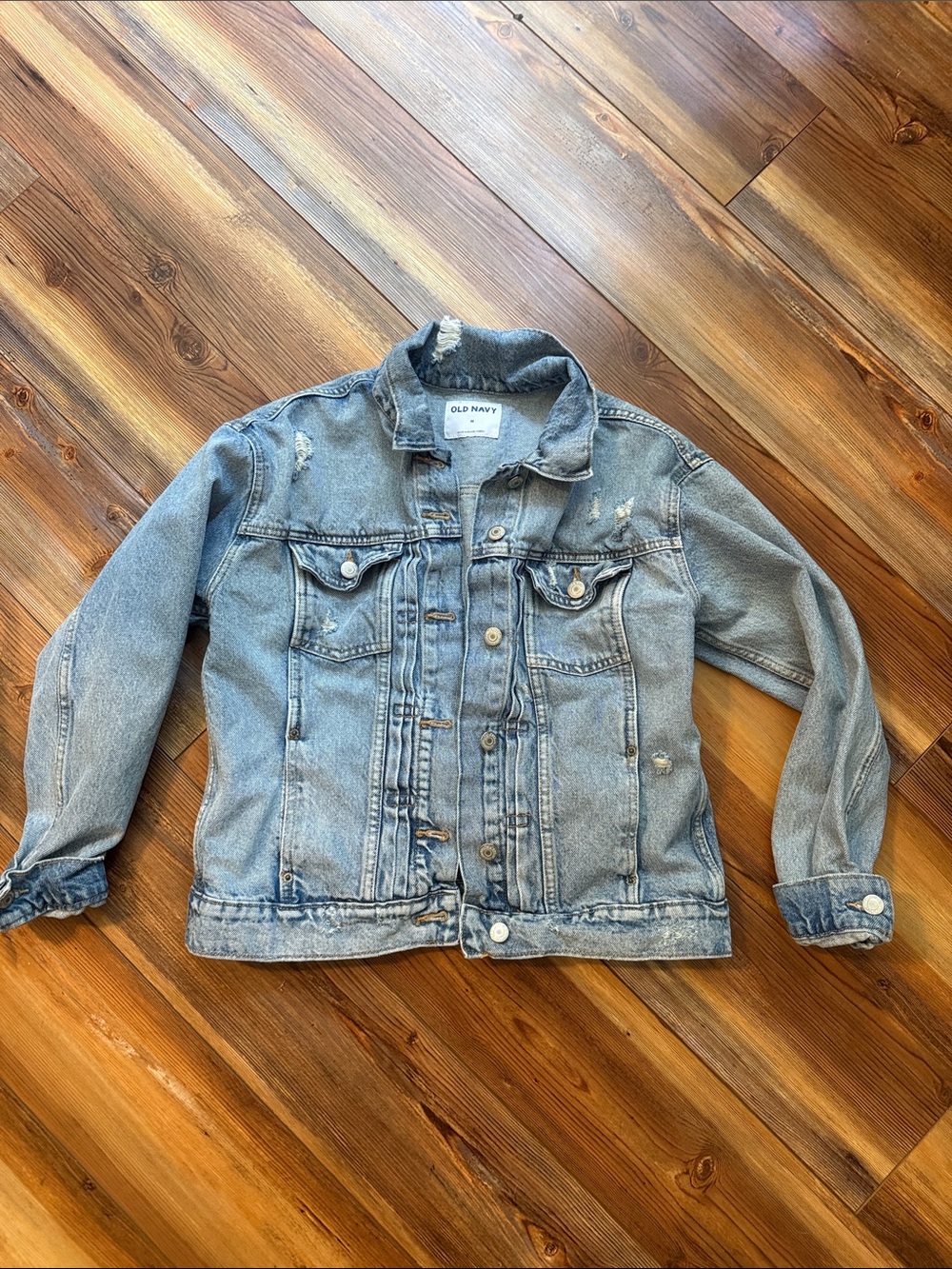 Old Navy Light Blue Distressed Women’s' Denim Jacket